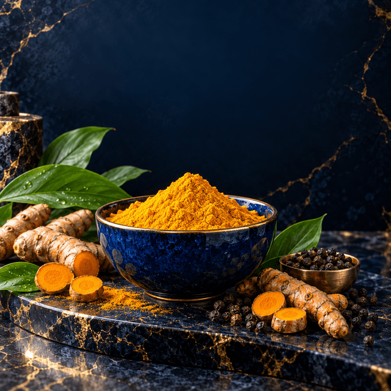 হলুদ গুঁড়া, কাঁচা হলুদ ও গোলমরিচ—HakimBari প্রাকৃতিক মসলা